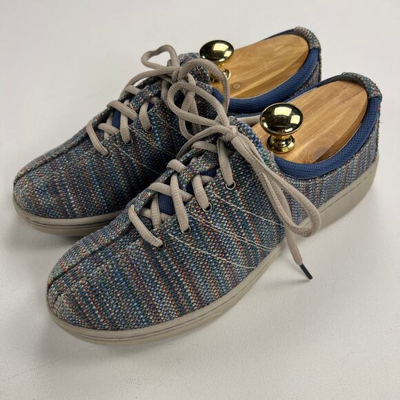 Dansko Brandi Madras Blue Textured Canvas Sneaker Size Euro 39/US 8.5-9 - Picture 2 of 12